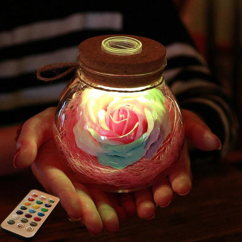 Bloom - LED Rose Bottle Lamp | Luvikno