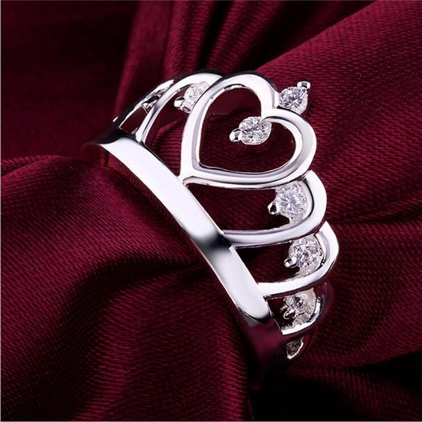 Sølv Prinsesse Krone 925 Østerriksk Krystall Ring | Luvikno