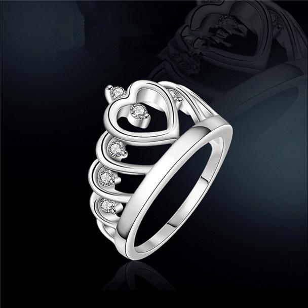 Sølv Prinsesse Krone 925 Østerriksk Krystall Ring | Luvikno