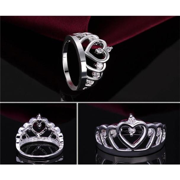Sølv Prinsesse Krone 925 Østerriksk Krystall Ring | Luvikno