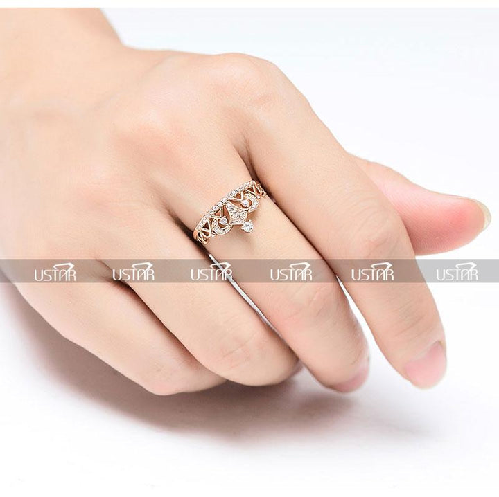 Cubic Zirconia Prinsesse Krone Ring | Luvikno