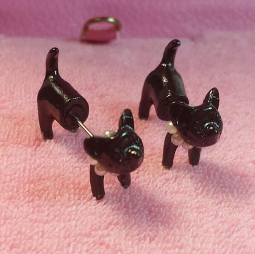 Black Cat - Stud Øredobber | Luvikno