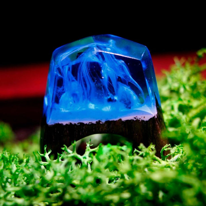 Quanta - Blue Flame Resin Ring | Luvikno