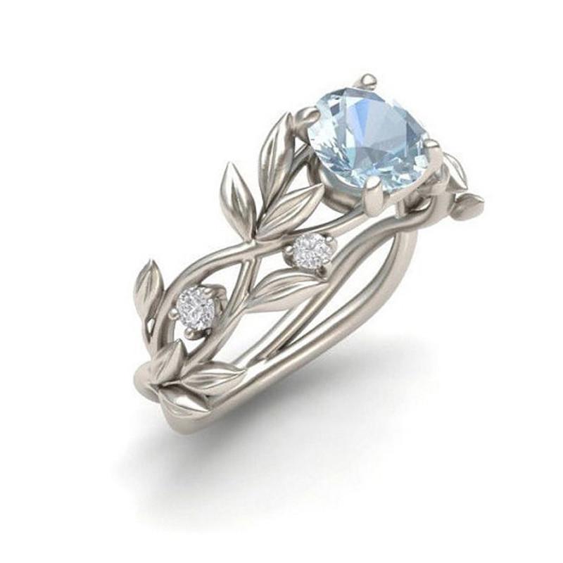 Vine Leaf Crystal Flower Vintage Ring | Luvikno