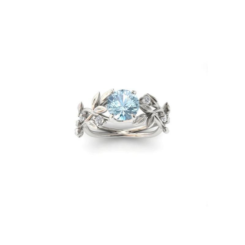 Vine Leaf Crystal Flower Vintage Ring | Luvikno
