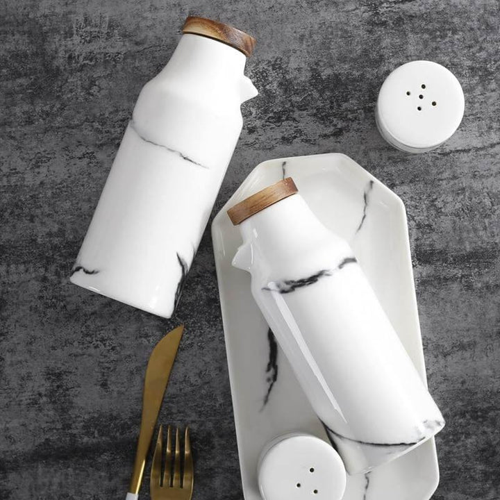 Keramisk salt- og pepperolje flaske sett | Luvikno
