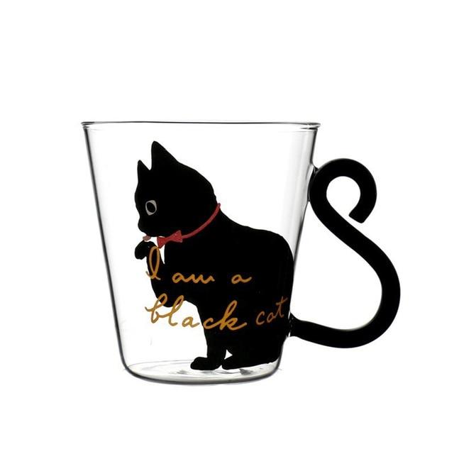 Meow - Glass Cat Mug | Luvikno