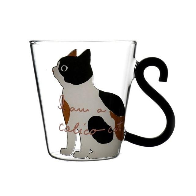 Meow - Glass Cat Mug | Luvikno