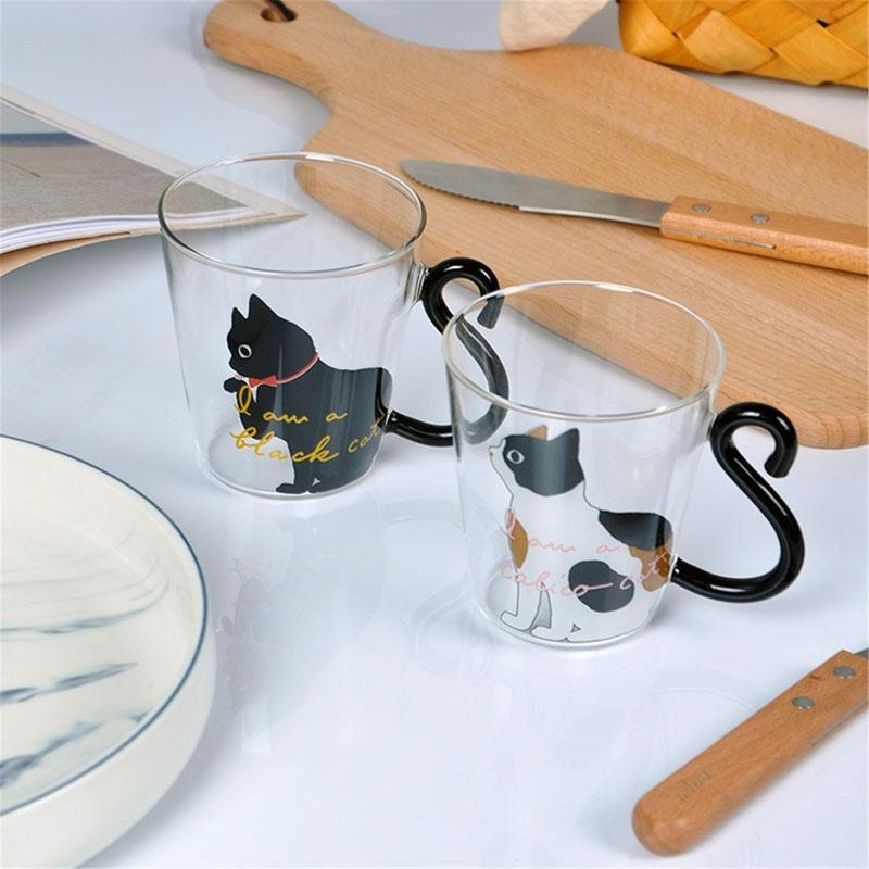 Meow - Glass Cat Mug | Luvikno