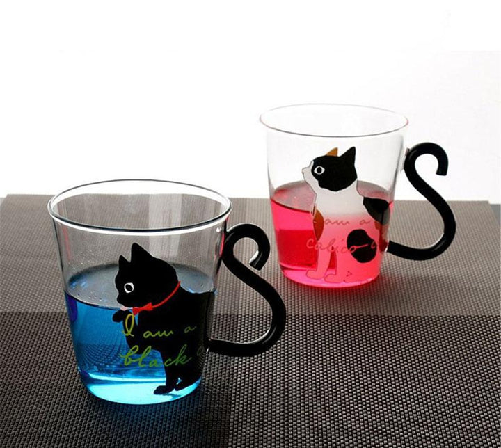 Meow - Glass Cat Mug | Luvikno