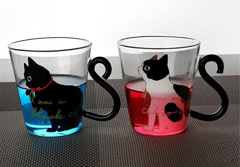 Meow - Glass Cat Mug | Luvikno