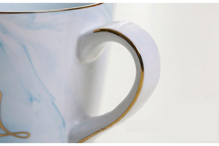 Marmor Porselen Hr & Fru Kaffe Kopper | Luvikno