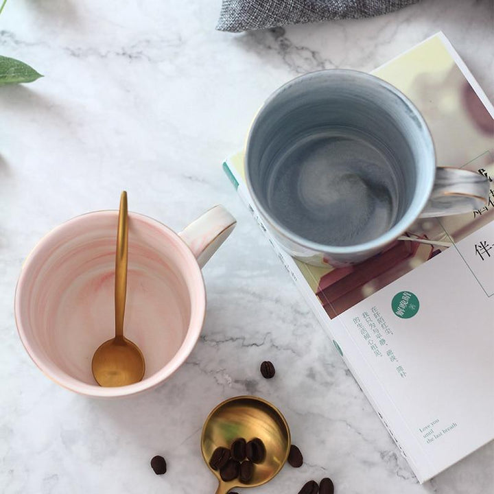 Marmor Porselen Hr & Fru Kaffe Kopper | Luvikno