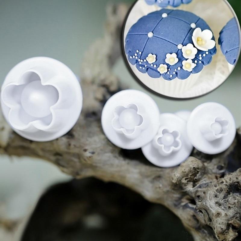 4-delt sett - Plomme Blomst Form Kake Dekorering Verktøy | Luvikno