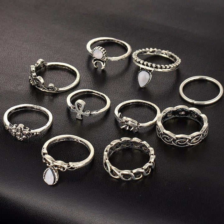 Bohemesk Ringsett - 10 Ringer | Luvikno