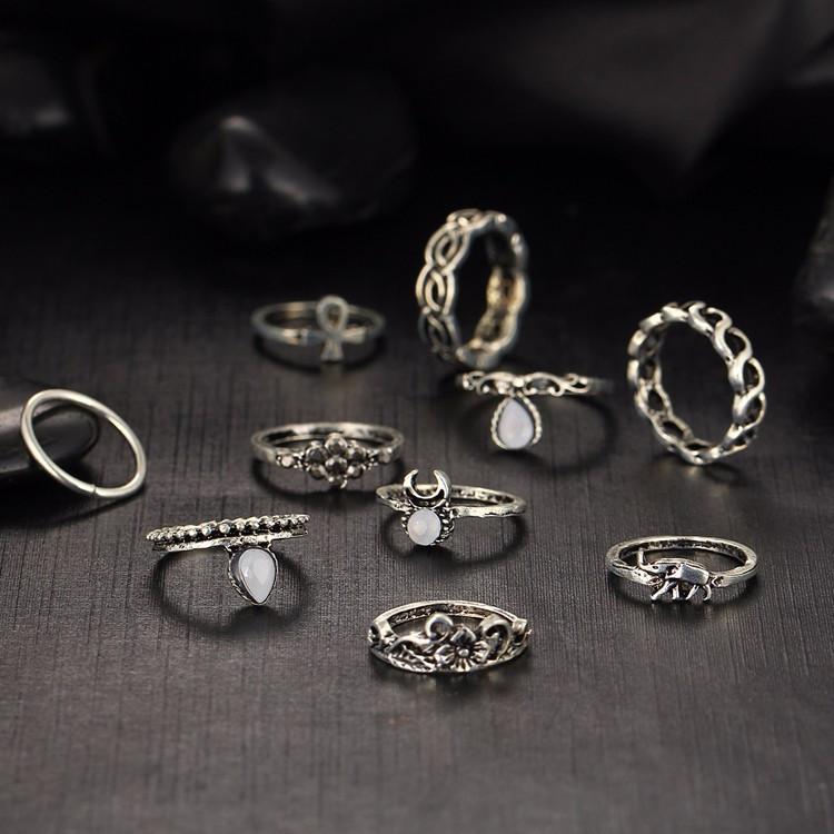 Bohemesk Ringsett - 10 Ringer | Luvikno