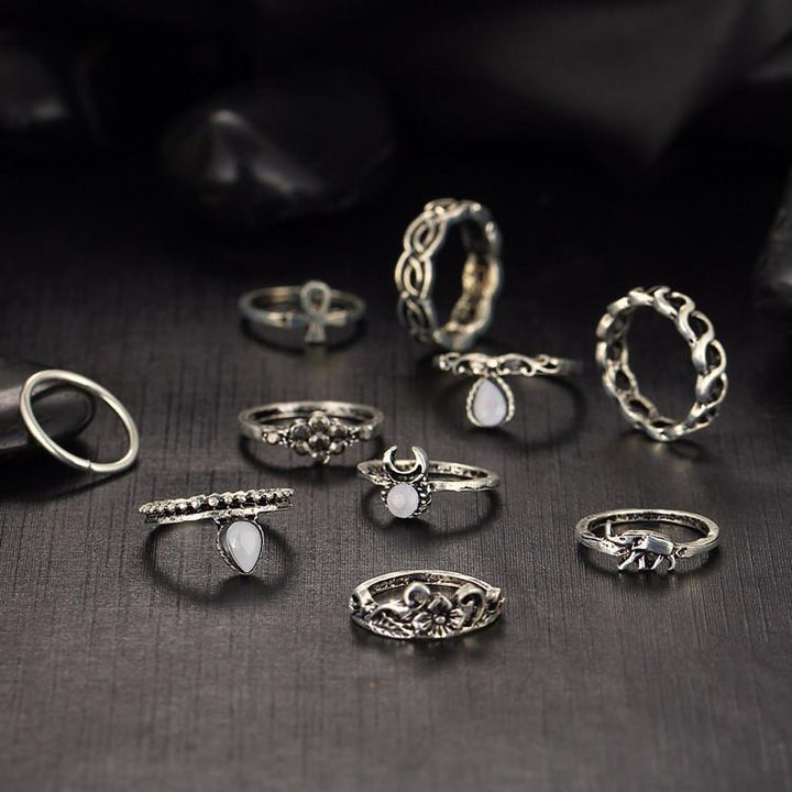 Bohemesk Ringsett - 10 Ringer | Luvikno