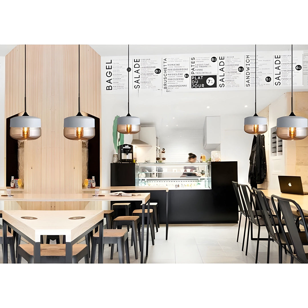 LED Pendellampe laget av glass - Moderne, skandinavisk design for stilige oppholdsrom | Luvikno