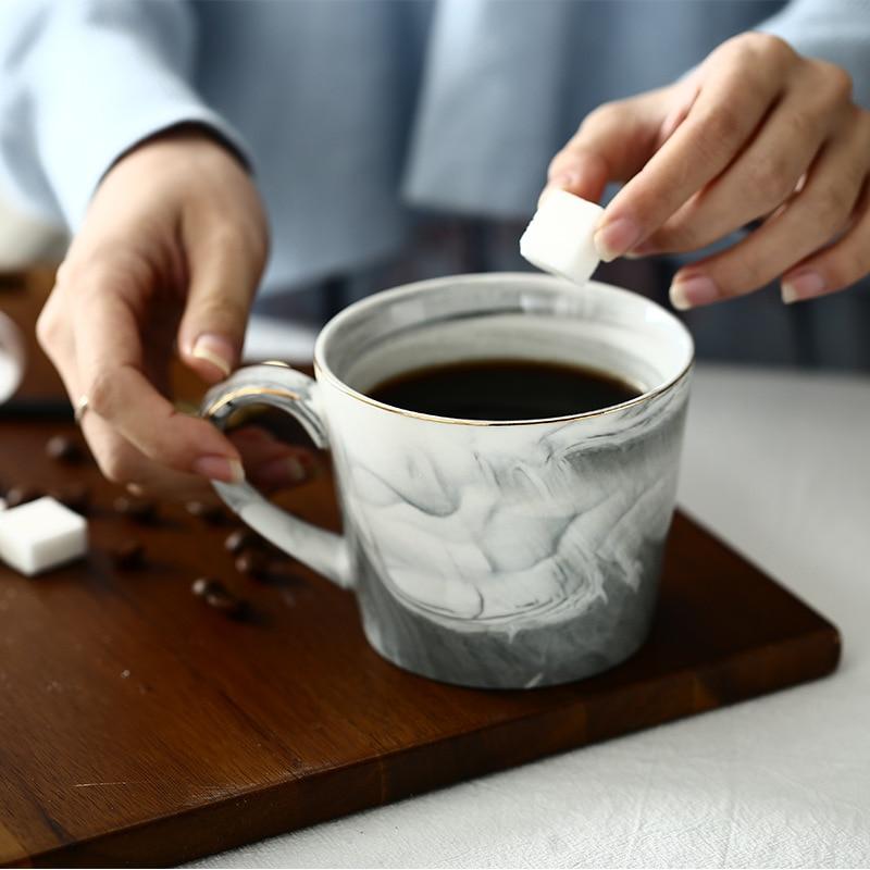 Marmor Porselen Hr & Fru Kaffe Kopper | Luvikno