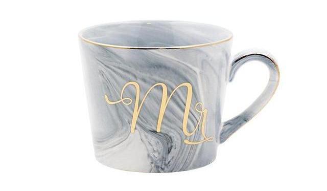 Marmor Porselen Hr & Fru Kaffe Kopper | Luvikno