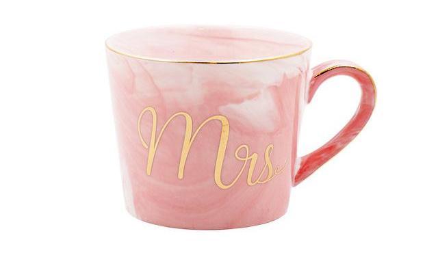 Marmor Porselen Hr & Fru Kaffe Kopper | Luvikno