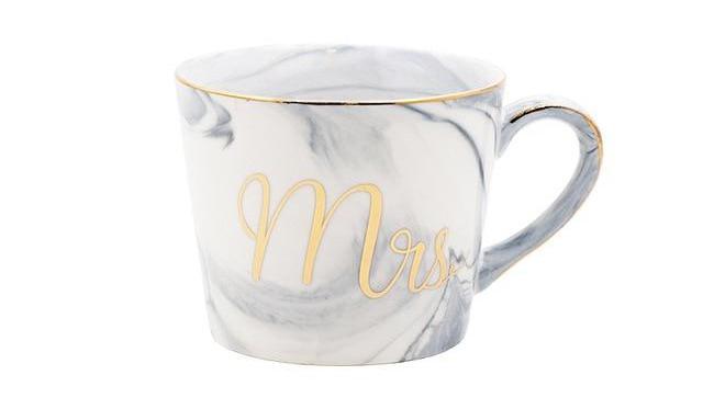 Marmor Porselen Hr & Fru Kaffe Kopper | Luvikno