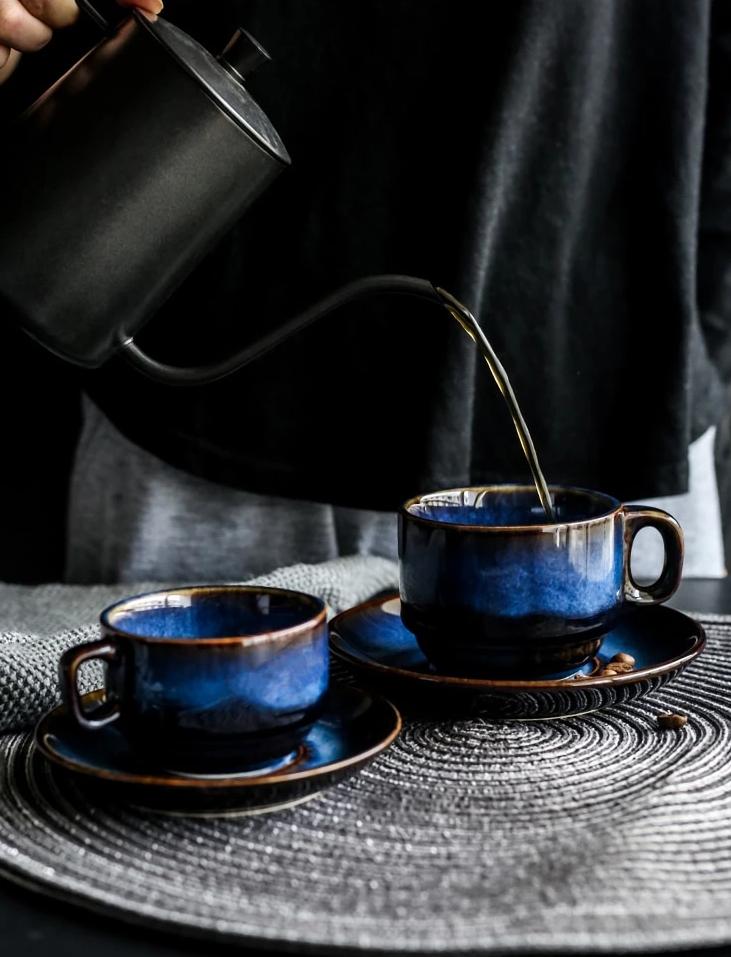 Cat Eye Blue Ceramic Mug | Luvikno