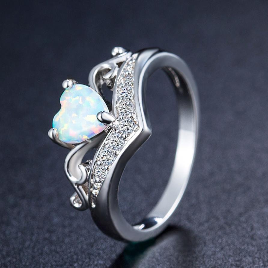 Oval Cut Heart Fire Opal Ring | Luvikno