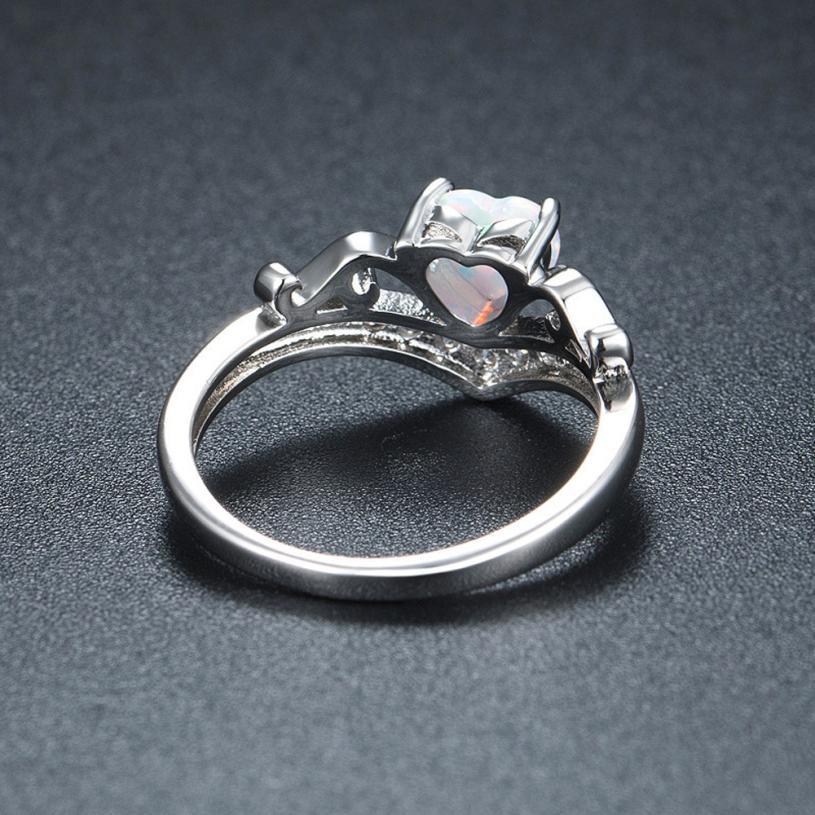 Oval Cut Heart Fire Opal Ring | Luvikno