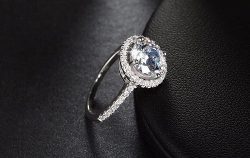 Sirkulær Krystall Kant 1.4ct CZ Ring | Luvikno