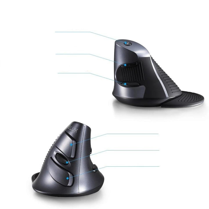 Ergonomisk Vertikal Trådløs 6 Knapper Mus | Luvikno