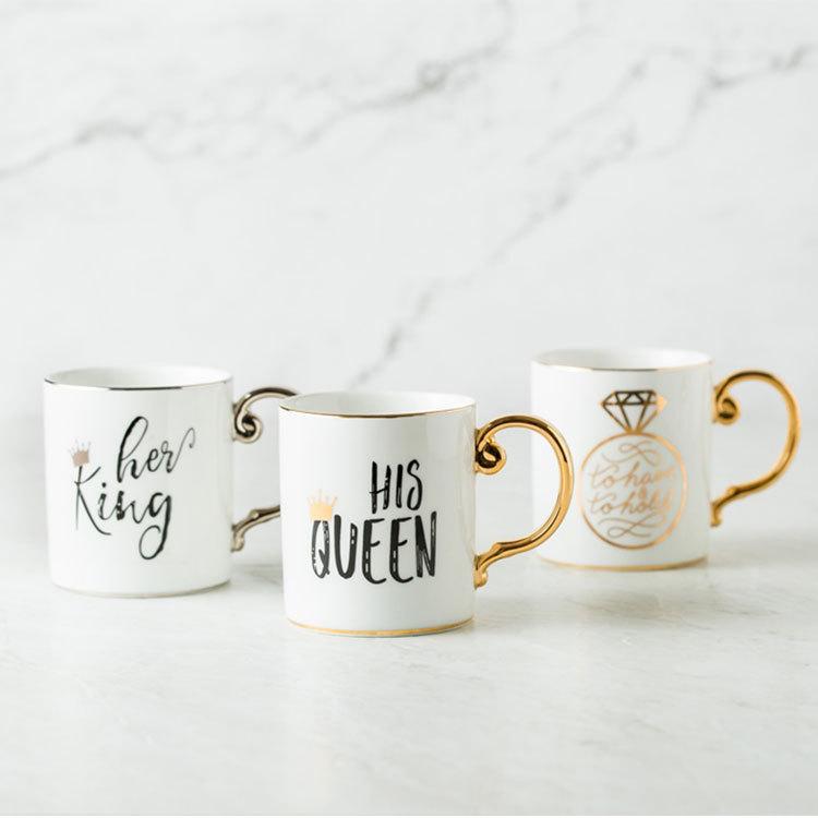 Luksus Kong & Dronning Kaffe Kopper | Luvikno