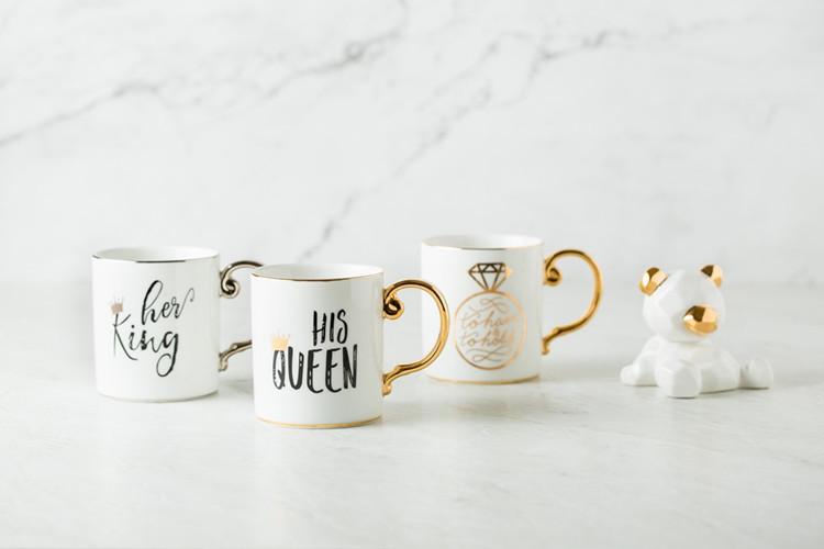 Luksus Kong & Dronning Kaffe Kopper | Luvikno