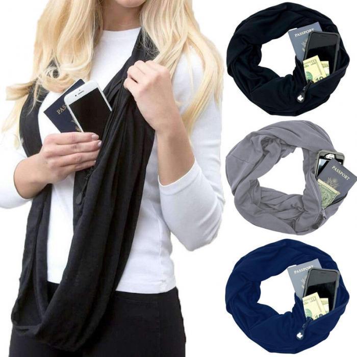 Multi-Way Infinity Skjerf med Lomme | Luvikno