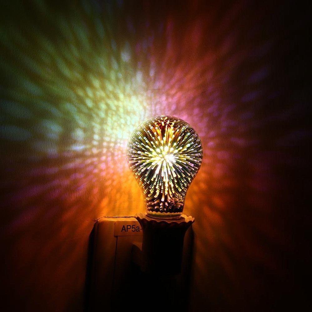3D Stjerner LED Fyrverkeri Effekt Nattlys | Luvikno
