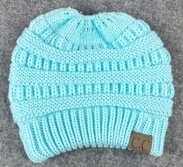 Soft Knit Ponytail Beanie Hat | Luvikno