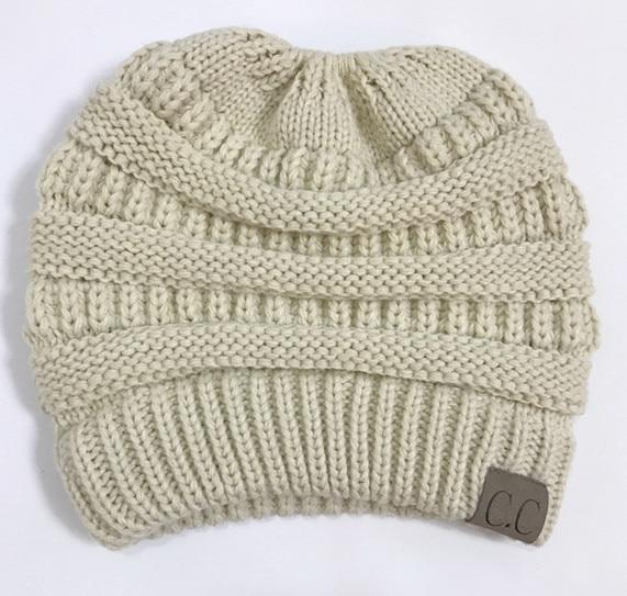 Soft Knit Ponytail Beanie Hat | Luvikno