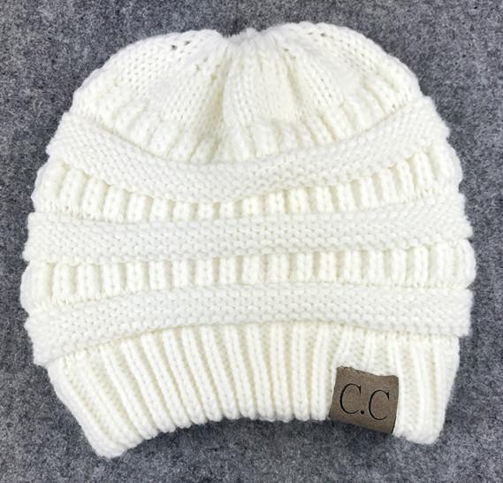 Soft Knit Ponytail Beanie Hat | Luvikno