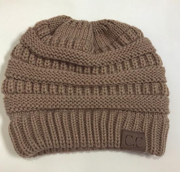 Soft Knit Ponytail Beanie Hat | Luvikno