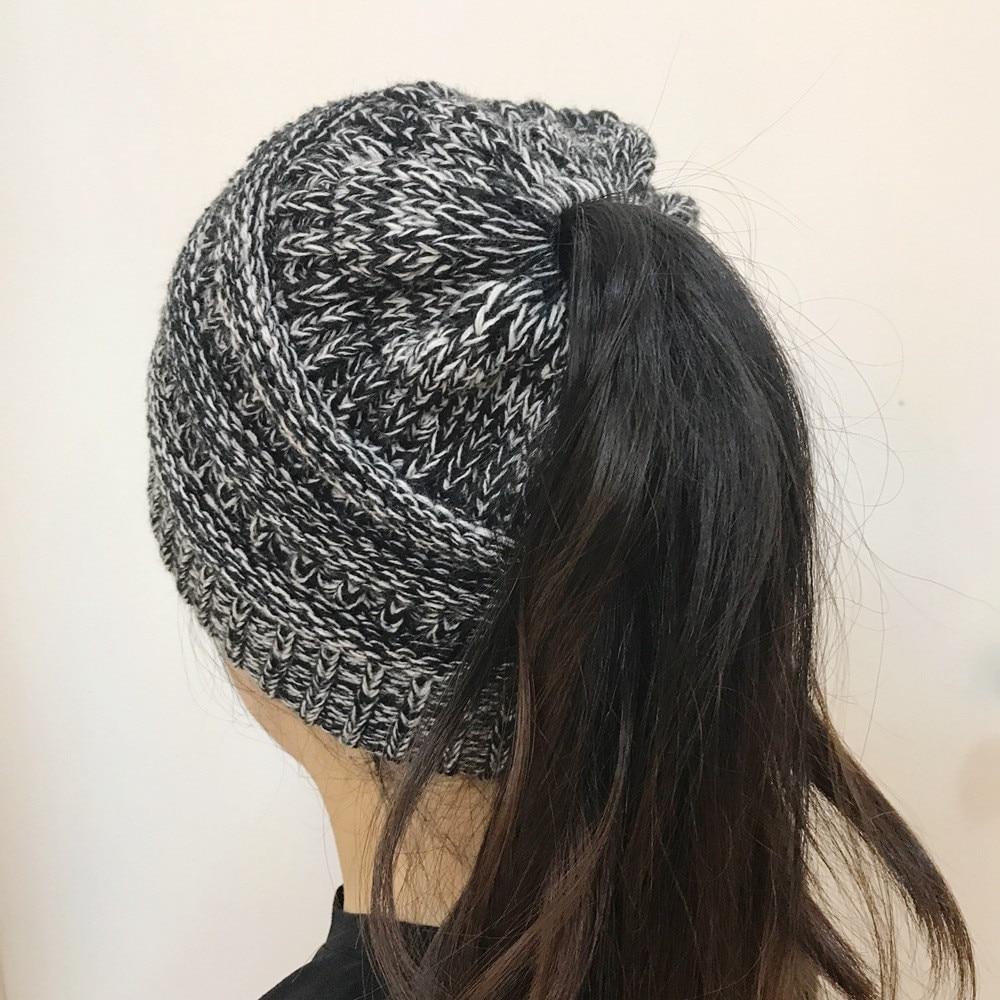 Soft Knit Ponytail Beanie Hat | Luvikno
