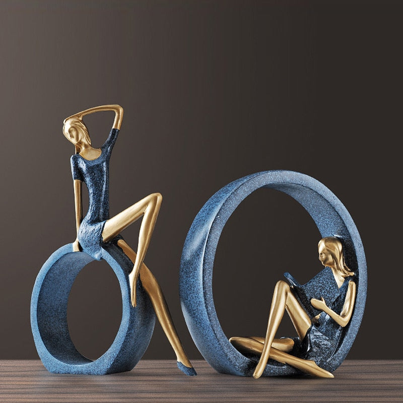 Kreative europeiske miniature moderne jente figuriner | Luvikno