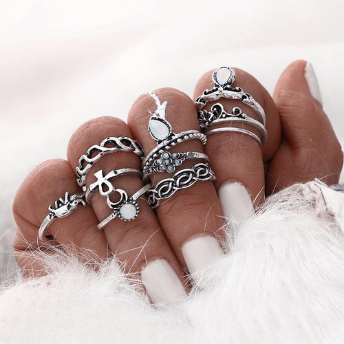 Bohemesk Ringsett - 10 Ringer | Luvikno