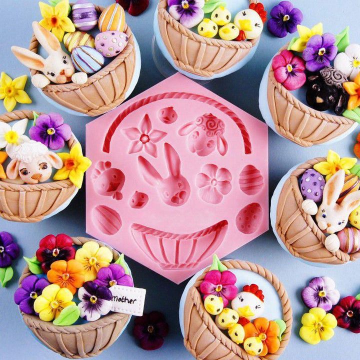Silikon påskeformer - Egg Kanin Blomst | Luvikno