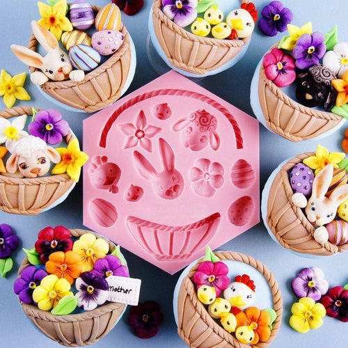 Silikon påskeformer - Egg Kanin Blomst | Luvikno