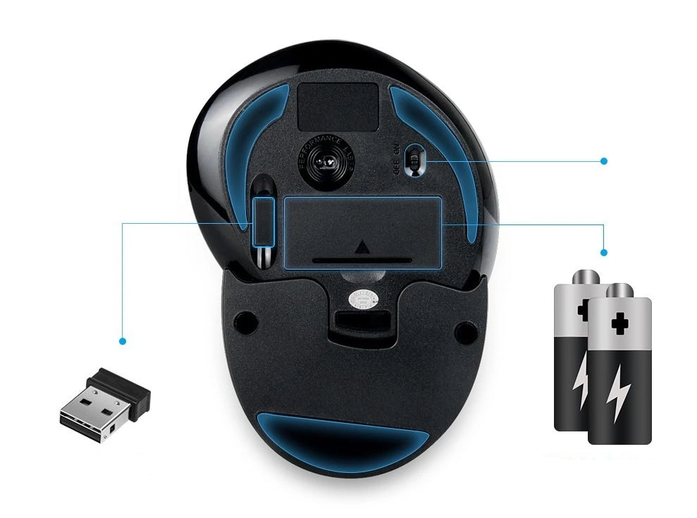 Ergonomisk Vertikal Trådløs 6 Knapper Mus | Luvikno