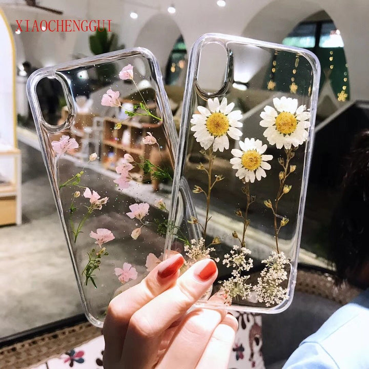 DaisyOats - Ekte tørkede blomster iPhone-deksel | Luvikno