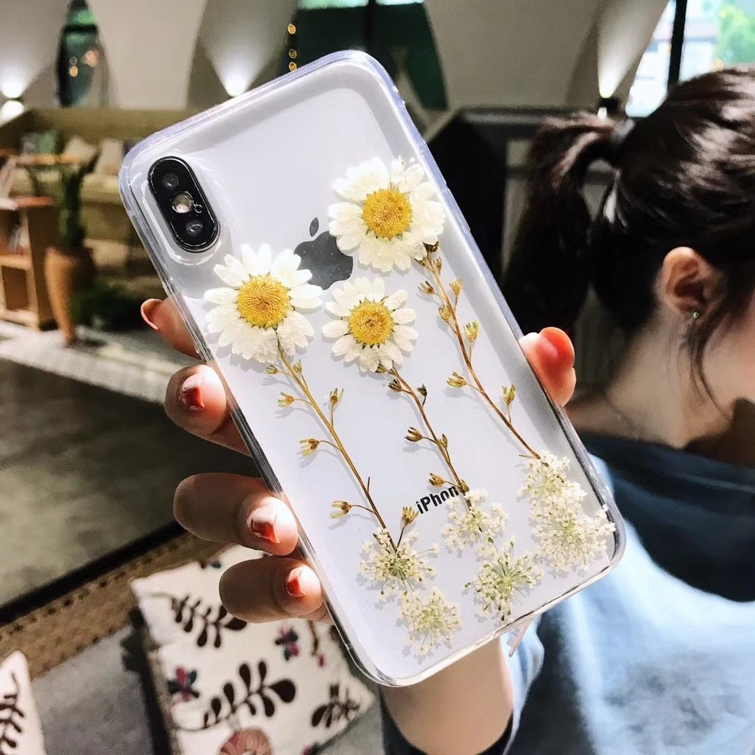 DaisyOats - Ekte tørkede blomster iPhone-deksel | Luvikno