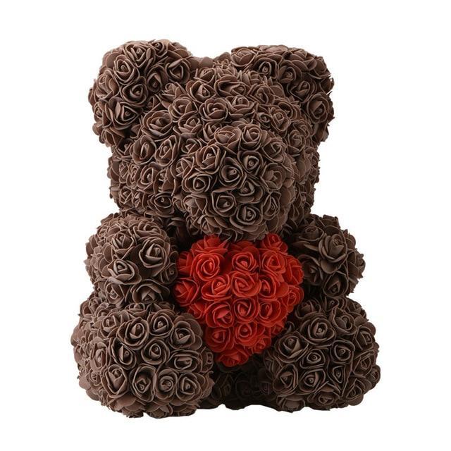 Rose Teddy Bear med Hjerte | Luvikno