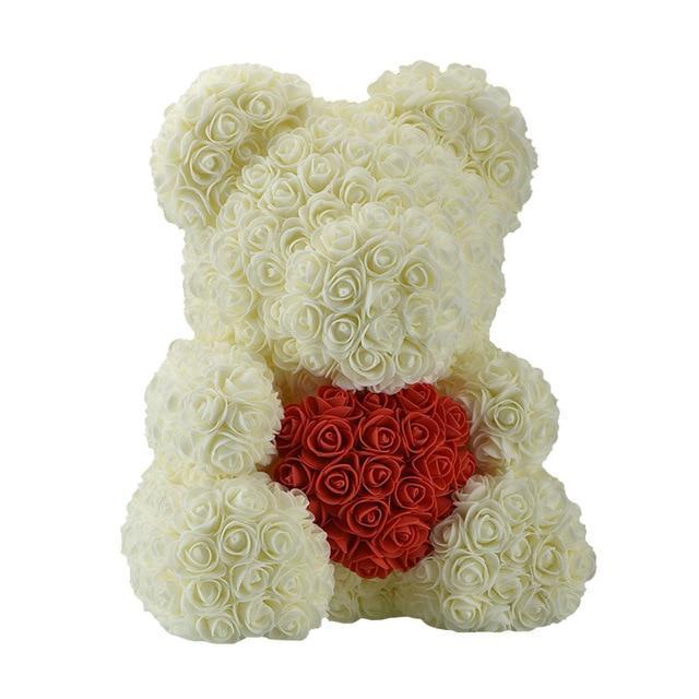Rose Teddy Bear med Hjerte | Luvikno