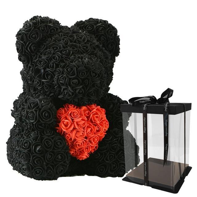 Rose Teddy Bear med Hjerte | Luvikno